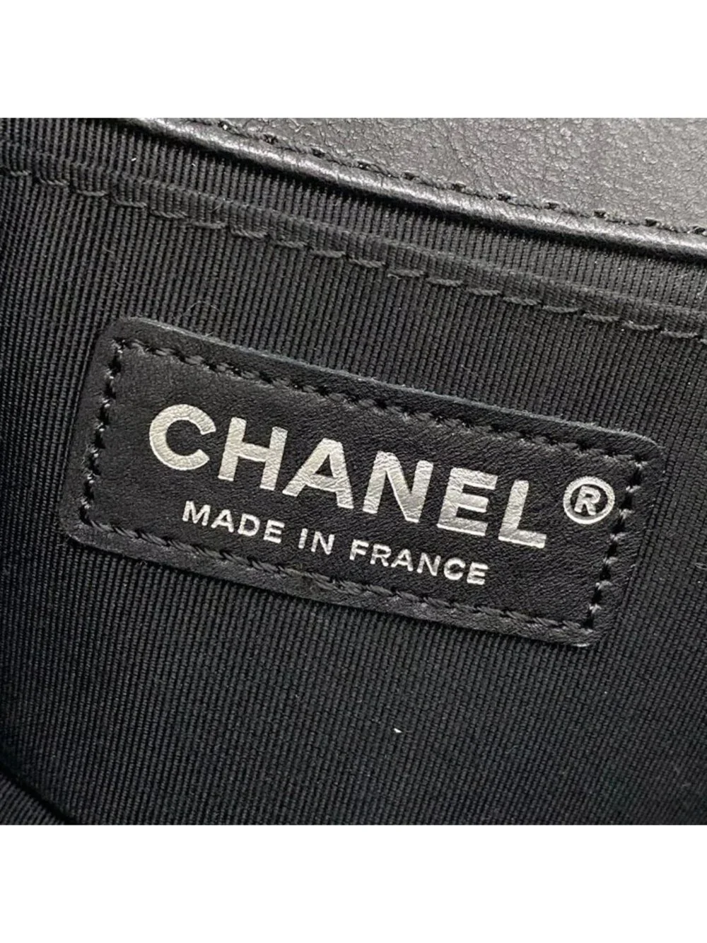 Chanel Shoulder Bag Boy Black Chain Vintage Silver Leather